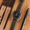 khaki leather watch strap