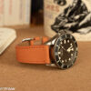 orange leather watch strap