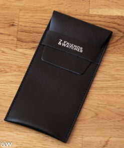 Black leather watch pouch