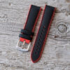 black and red padded rubber watch strap