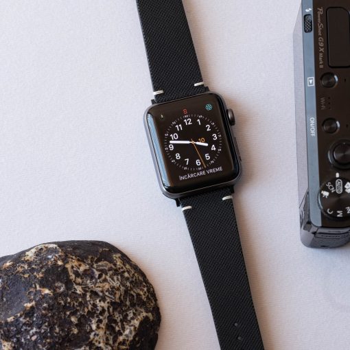 Apple Watch Strap - Natural Leather, Black - Midnight